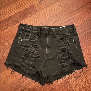 American Eagle black jean shorts